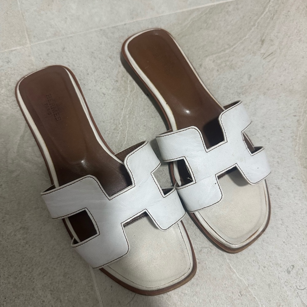 White Slide Sandals